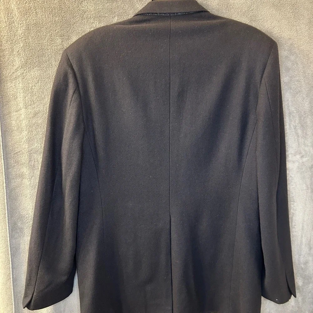 VTG Polo Ralph Lauren Wool Blazer Mens 42 Navy Virgin Wool Sport Coat University